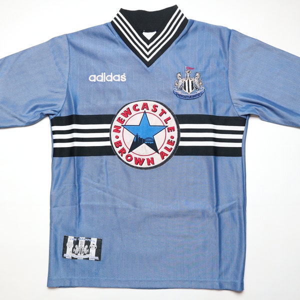 Newcastle United 1996/1997 vintage away football shirt soccer jersey Adidas blue top boy’s size XL extra large 164cm camiseta trikot 90s