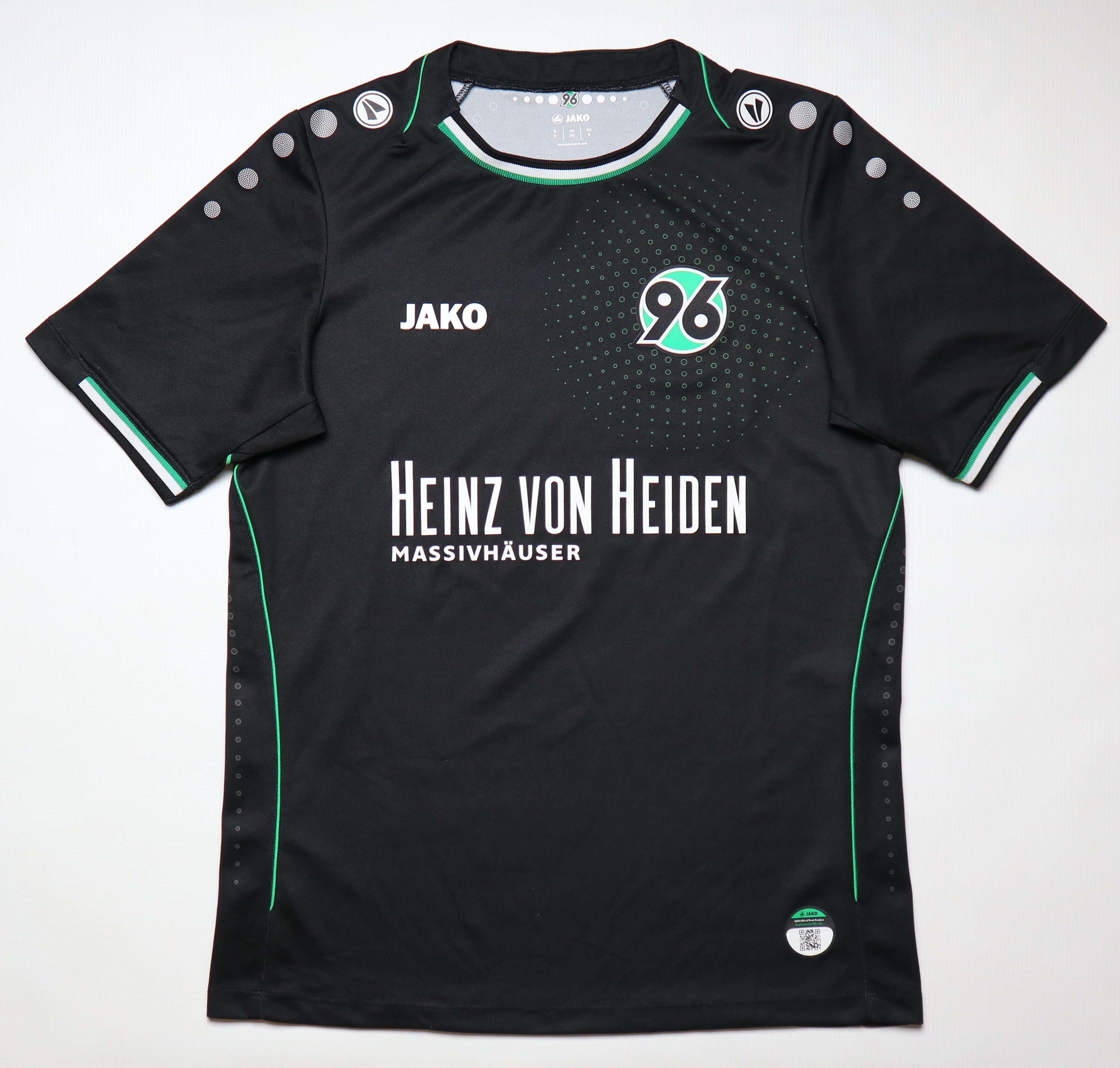 Hannover 96 2014/2015 Away Football Shirt Soccer Jersey Trikot Camiseta  Jako Men's XS/S Black Germany Vintage 