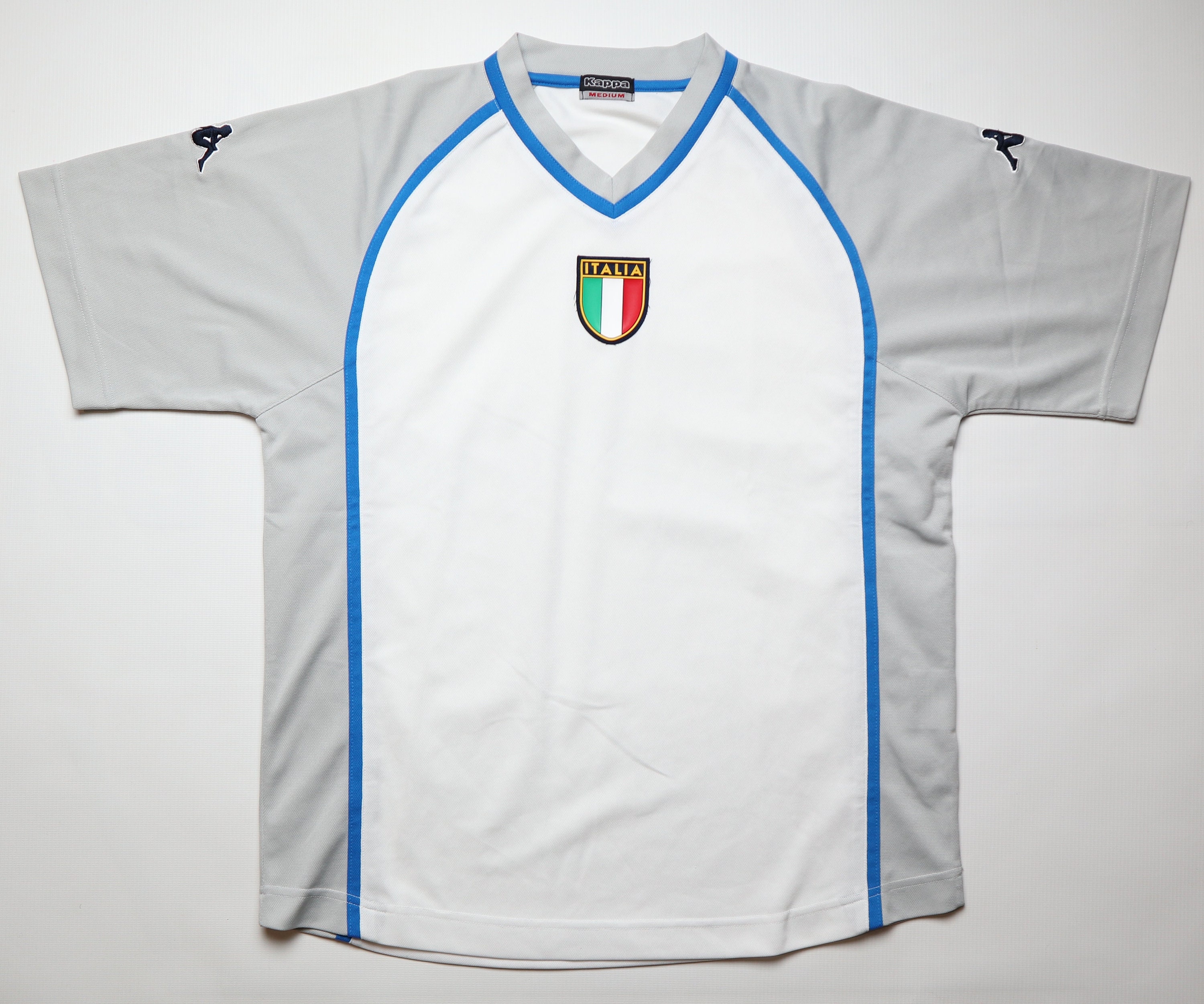Italy FIGC 2000/2001 Training Pre-match Football Shirt Soccer Jersey Maglia  Calcio Camiseta Kappa Men's M Medium Vintage Retro Vtg White 