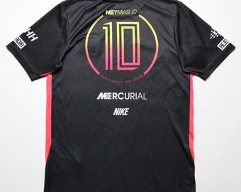 Neymar Jr. # 10 camiseta de fútbol de entrenamiento camiseta de fútbol Nike Mercurial top negro tamaño de niño XL camiseta extra grande trikot