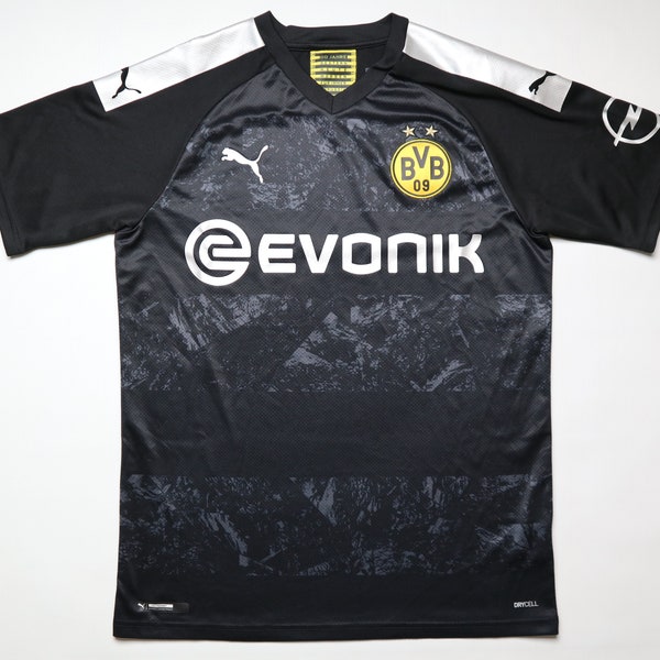 BVB 09 Borussia Dortmund 2019/2020 away 110 years football shirt soccer jersey trikot camiseta Puma men's M medium black vintage Germany vtg