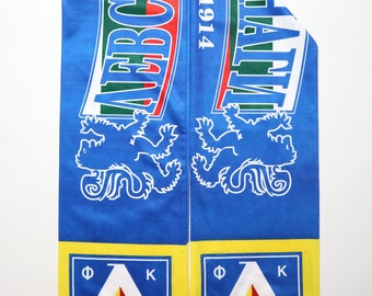 PFC Sofia Levski Bulgaria vintage football soccer scarf bufanda all over print blue yellow