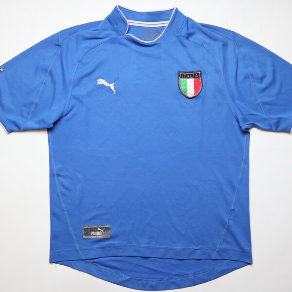 Italy 2003/2004 vintage home football shirt soccer jersey Puma blue top adult men’s size S small camiseta trikot maglia kit