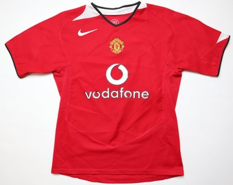 Manchester United 2004/2005/2006 vintage home football shirt soccer jersey Nike ManUnited red top boy’s size M medium camiseta trikot