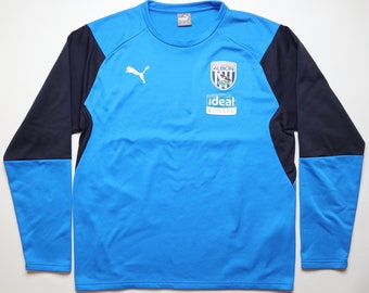 West Bromwich Albion 2018/2019 training football soccer sweatshirt pullover Puma blue top adult men’s size L large WBA