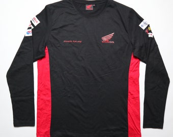 Honda racing team vintage long sleeve shirt jersey black red top adult men’s size XL extra large camiseta trikot