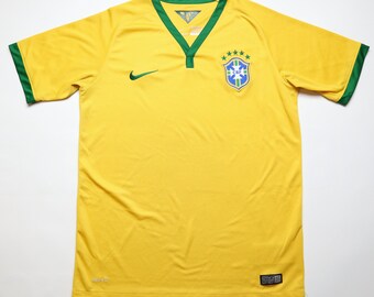 Brazil 2014/2015/2016 home football shirt soccer jersey Nike yellow top boy’s size XL extra large camiseta trikot