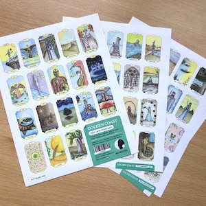 Tarot Kartenaufkleber | 78 Karten | Goldene Küste Tarot Karten | Arnouvel