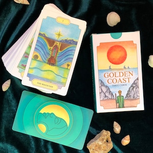 Authentic classic Tarot deck "Golden Coast", 78 cards deck, Tarot deck, Handmade tarot deck, A deck based on illustrations.