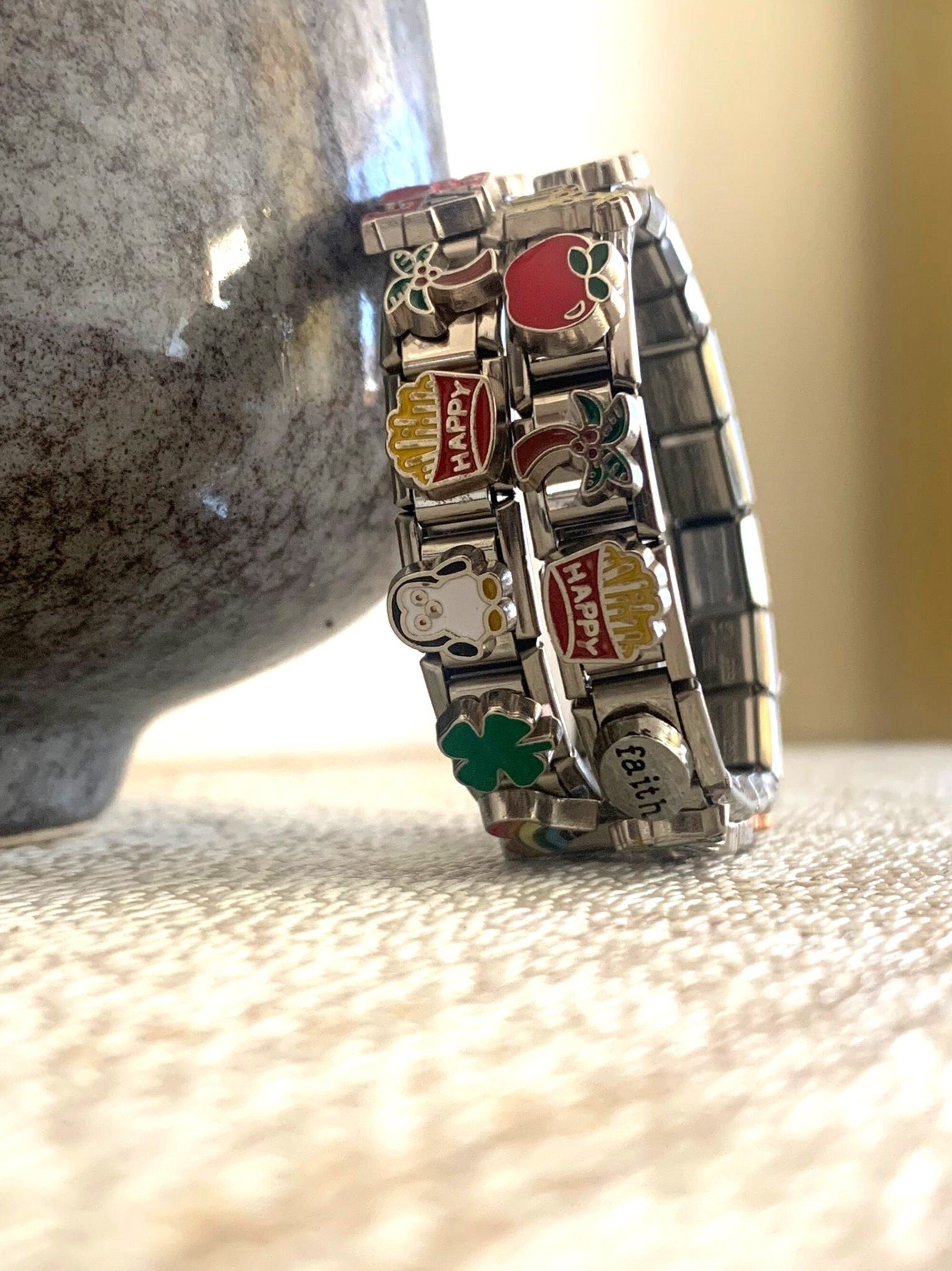 Italian Charm Bracelet Golden READY TO WEAR Bracelet w/ 18