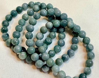 8mm Blue Water Jade bead Bracelet