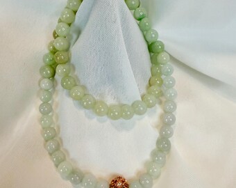 9.5mm 12in Grade A Burmese Jadeite Necklace Apple Green