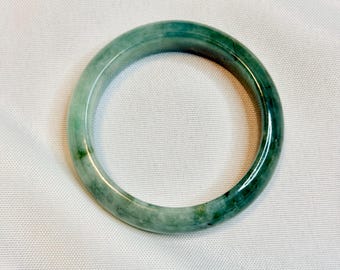 53.6MM Grade A Burmese Jadeite Bangle Green, Olive Green