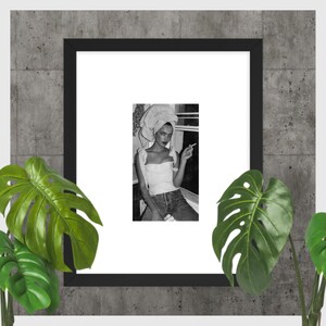 Vintage Chic - Monochromes Fashion Portrait Kunstdruck