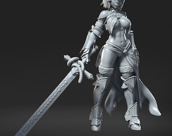 Juana de Arco - Miniatura: Figura de resina de 12k sin pintar (escala 75 mm)