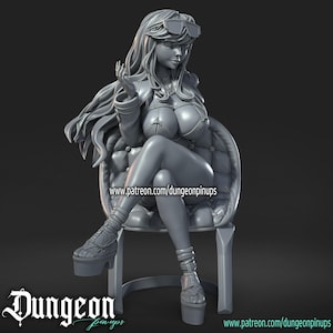 Nikke Volume fantasy female miniature | Unpainted 3d printed in 12k resin. Collectors and painters figurine by Dungeon Pinups 75mm scale