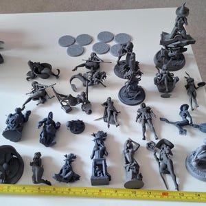Enorme conjunto de miniaturas de fantasía femenina de 75 mm. Sin pintar, impresas en 3D en resina de 12k. Figuras para coleccionistas y pintores.