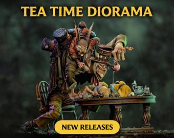 Creepytales: La hora del té - Diorama sin pintar a escala de 75 mm