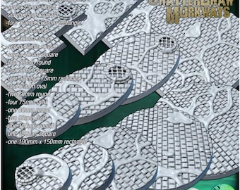 Conjunto de bases de resina de alta calidad para alcantarillas • Más de 75 diseños para D&D, Pathfinder y AoS