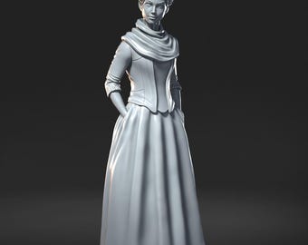 Claire Randall - Miniatura femenina de fantasía: Figura de resina de 75 mm - Pin-ups de mazmorra - Sin pintar - Juego de rol - Juego de mesa