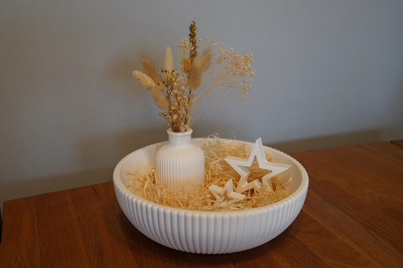 Raysin bowl, decorative bowl, ribbed bowl, storage, decorative item, decoration, gift, gift idea, individually or in a set of 2 image 4