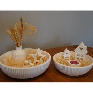 Raysin bowl, decorative bowl, ribbed bowl, storage, decorative item, decoration, gift, gift idea, individually or in a set of 2 image 1