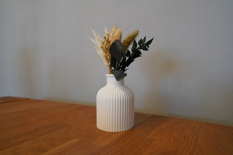 Mini Vase - rund, geriffelt