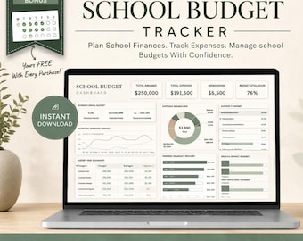 School Budget Tracker Spreadsheet | Excel, Google Sheets | Finance Management (Digital Download)