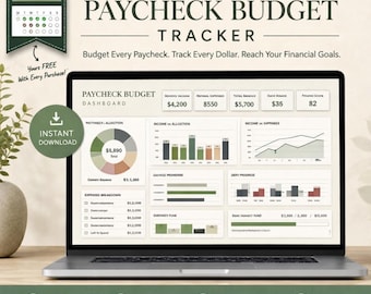 Ultimate Paycheck Budget Spreadsheet | Monthly Planner, Expense Tracker (Excel, Google Sheets)