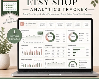 Etsy Shop Analytics Tracker | Google Sheets, Excel Dashboard (Digital Download)