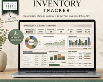 Small Business Inventory Tracker | Excel Google Sheets Stock Management (Instant Download)