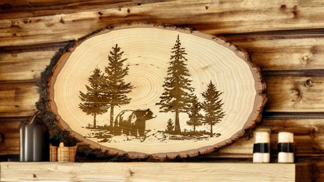 Black Bear Wall Decor - Cabin Decor - Living Room Wall Decor - Rustic ...