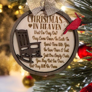 Christmas in Heaven Christmas Ornament - Memorial Ornament - Remembrance Gift, In Memory of, Sympathy Gift - Free Personalization
