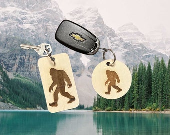 Bigfoot Keychain Laser Engraved - Sasquatch Keychain - Bigfoot Gift - Christmas Gift, Anniversary Gift, Birthday Gift, Gift for Dad, Cryptid