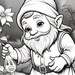 25 Gnome Coloring Book Page Gnome Printable Book Page Grayscale ...
