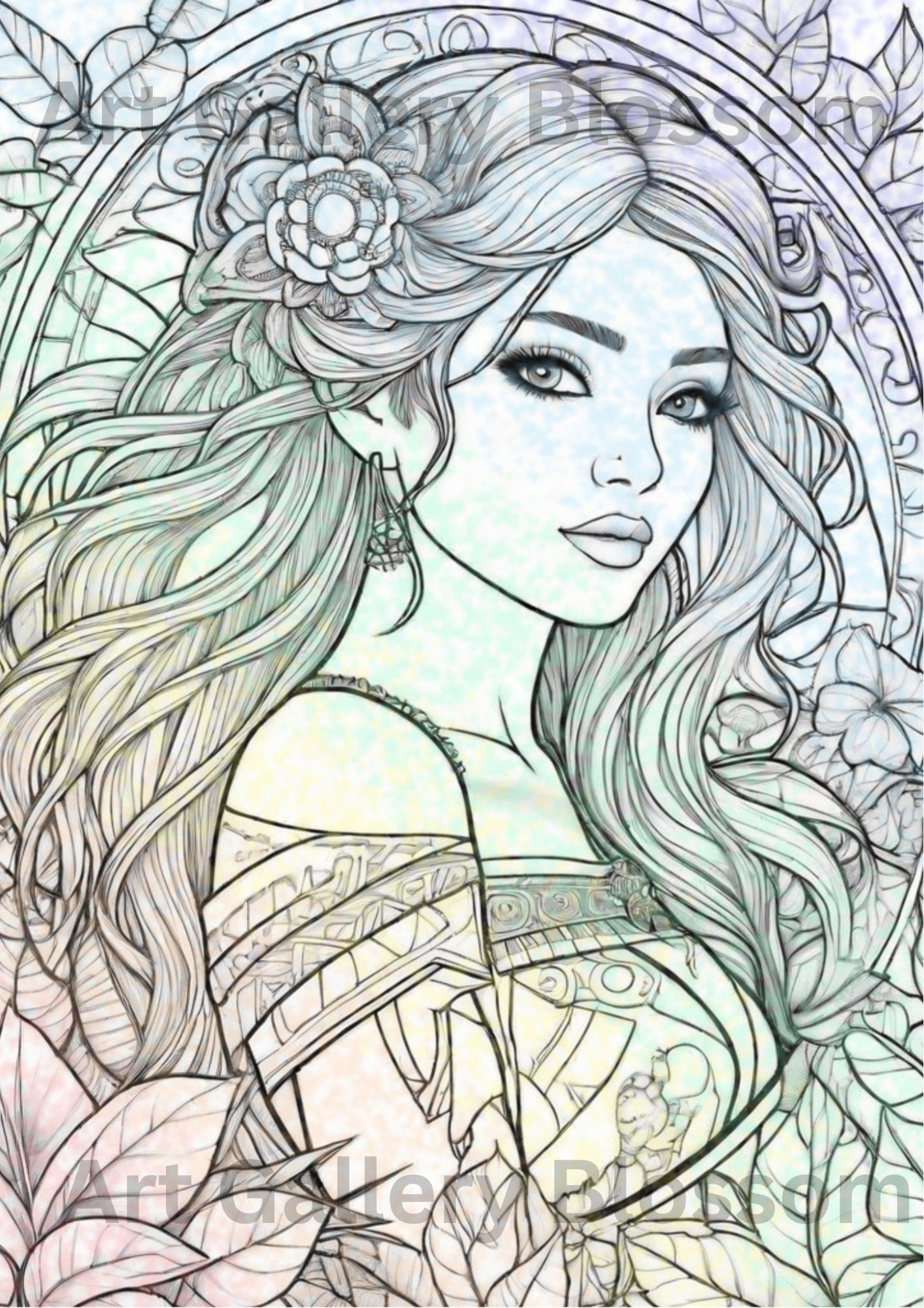 Women Coloring Page Digital Printable Adult Coloring Page - Etsy