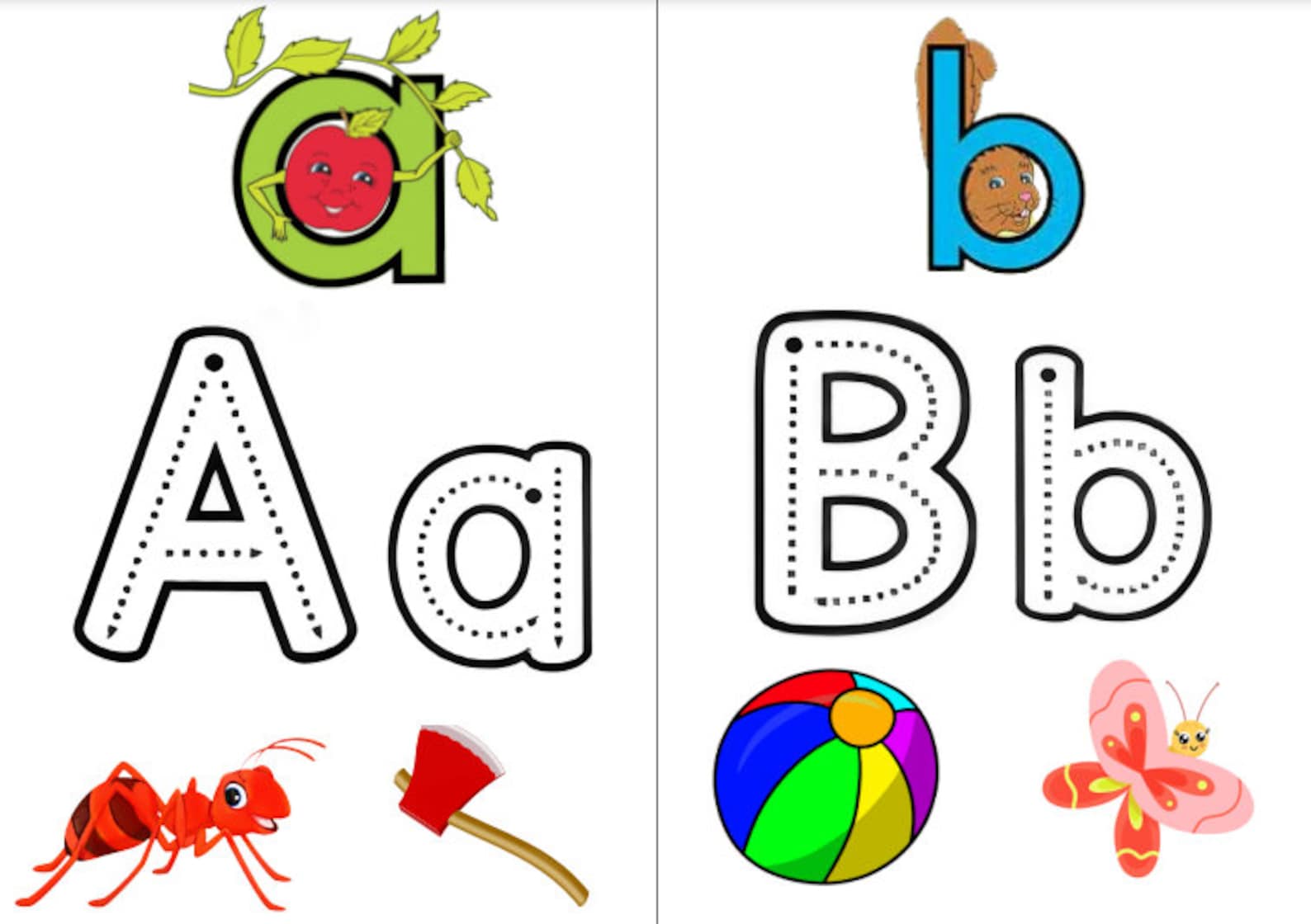 Alphabet and Number Tracing for Beginners Printable PDF Files A to Z