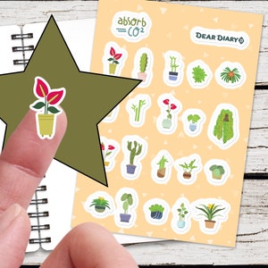 Kamerplanten planner stickers Groen pot bloempot checklist wekelijks maandelijks uur dagplannen dagboek dagboek vinylstickers 20/12 HPLSH01