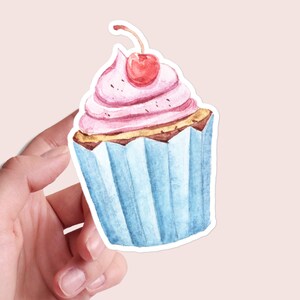 Adesivi per cupcake, dessert, dolce, estetica, cucina, ristorante, menu, acquerello, vinile, portatile, planner, diario, decalcomania, diario, decorazione, regalo 21/06 CP1P03