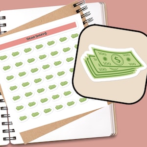 49 Habit tracker money savings planner stickers sheet Challenge goal calendar checklist weekly monthly journal vinyl decals 26/01 SSHT01