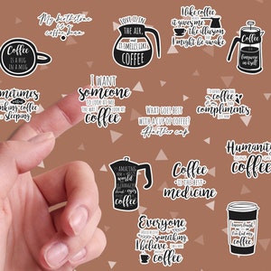 Pacote com 20 adesivos Folha de adesivos para café Latte cappuccino comida da manhã bebidas cozinha restaurante menu vinil laptop planejador decalque 08/12 CSPA01