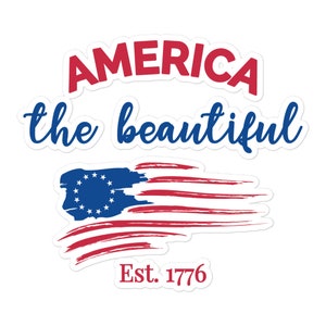 Amerika der schöne Aufkleber 4 Juli Unabhängigkeitstag Dekor Stars und Streifen Patriotisch Laptop Planer Journal Flasche Aufkleber 28/05 4M1P07
