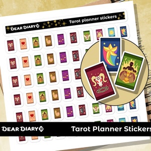 Tarot Sticker Blatt spirituelle Tagebuch Lesungen Anleitung spirituelle Journal Organisation Lieferungen Essentials Abziehbilder 03/05 TPSS02