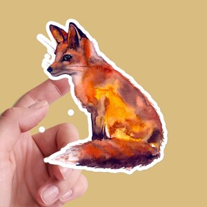 Foxes stickers wildlife animal woodland forest aesthetic watercolor vinyl laptop planner diary decal journal decor gift 12/11 SF1P04