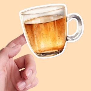 Frühstück Aufkleber Tee trinken Morgen Essen lecker ästhetische Küche Restaurant Menü Aquarell Vinyl Laptop Planer Tagebuch Aufkleber 04/11 BS1P03