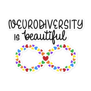 Neurodiversity sticker ADHD BPD anxiety bipolar disorder mental health self care vinyl decal cute laptop planner journal bottle 29/07 NEQU10