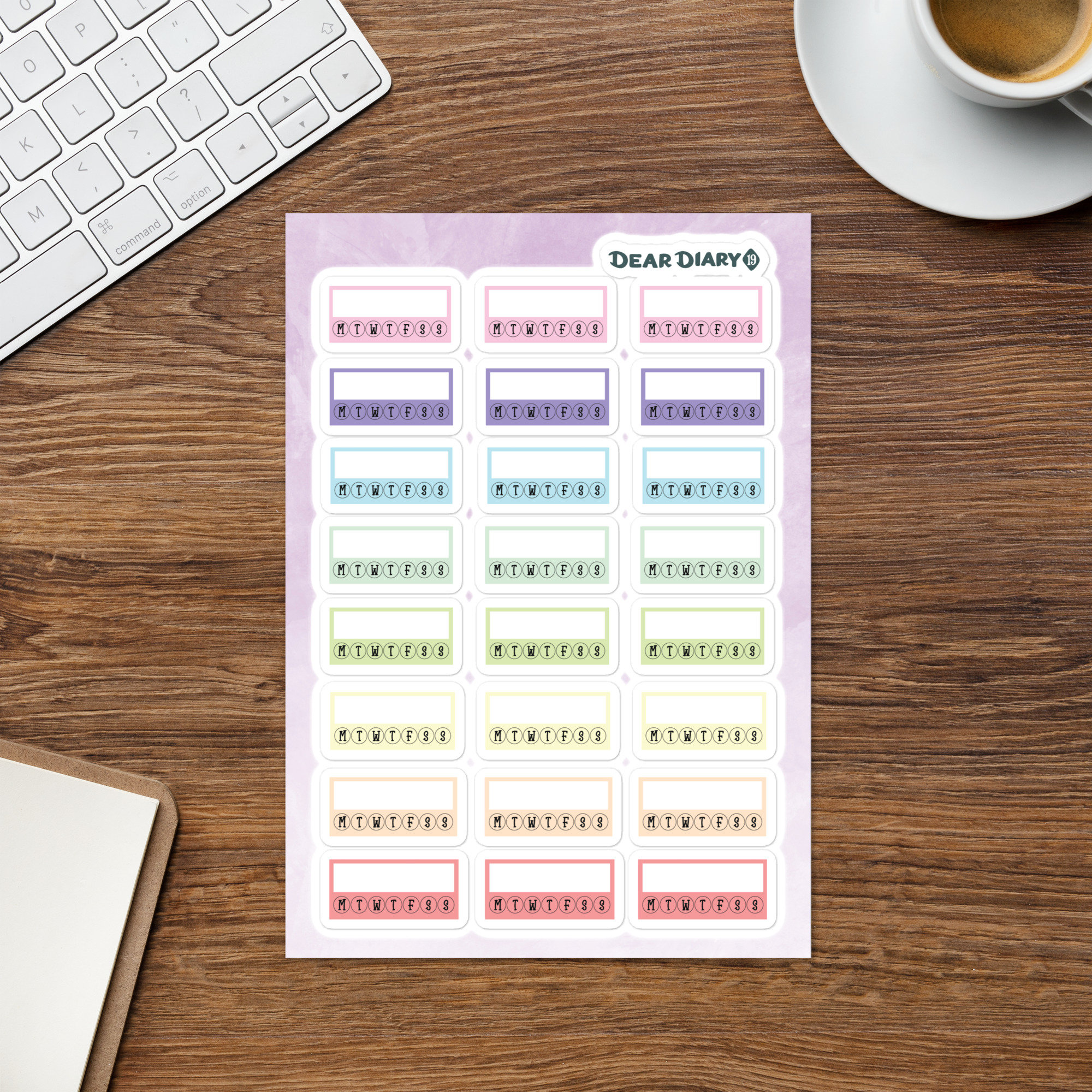 24 Habit Tracker Planner Stickers Sheet Challenge Goal Calendar ...