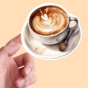 Adesivos de café da manhã Café cappuccino manhã comida estética cozinha restaurante menu aquarela vinil laptop planejador diário decalque 04/11 BS1P02