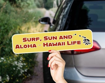 Hawaii bumper sticker State pride waterproof vinyl car decal American USA state truck driver baseball fan gift mom dad father 30/01 USBS48