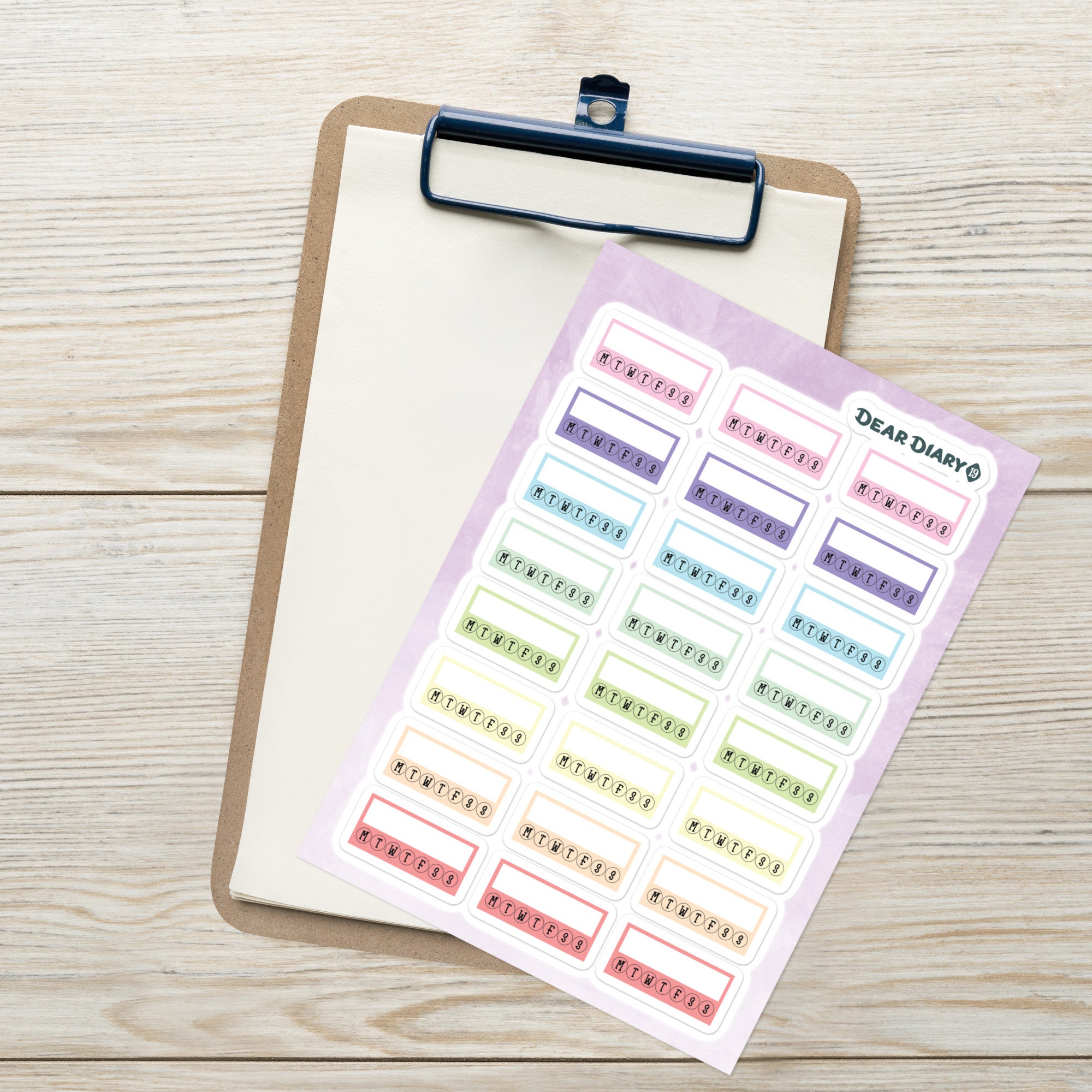 24 Habit Tracker Planner Stickers Sheet Challenge Goal Calendar ...